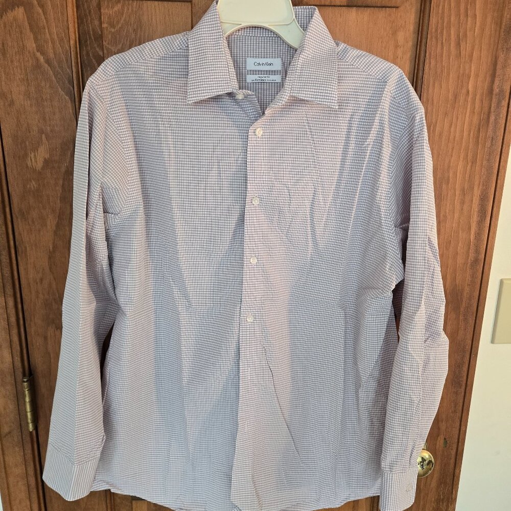 Calvin Klein Mens Casual Button Down Shirt Sz neck16- 32/33